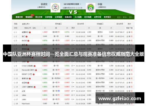 中国队亚洲杯赛程时间一览全面汇总与观赛准备信息权威指南大全版